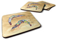 Shrimp  Sandy Beach Foam Coasters Set of 4 Cup Coasters for Indoor Outdoor, Tabletop Protection, Anti Slip, Mouse pad Material