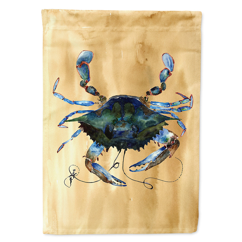 Blue Male Crab  Sandy Beach House Flag 28x40 Porch Sleeve Pole Decorative Outside Yard Banner Artwork Wall Hanging, Polyester