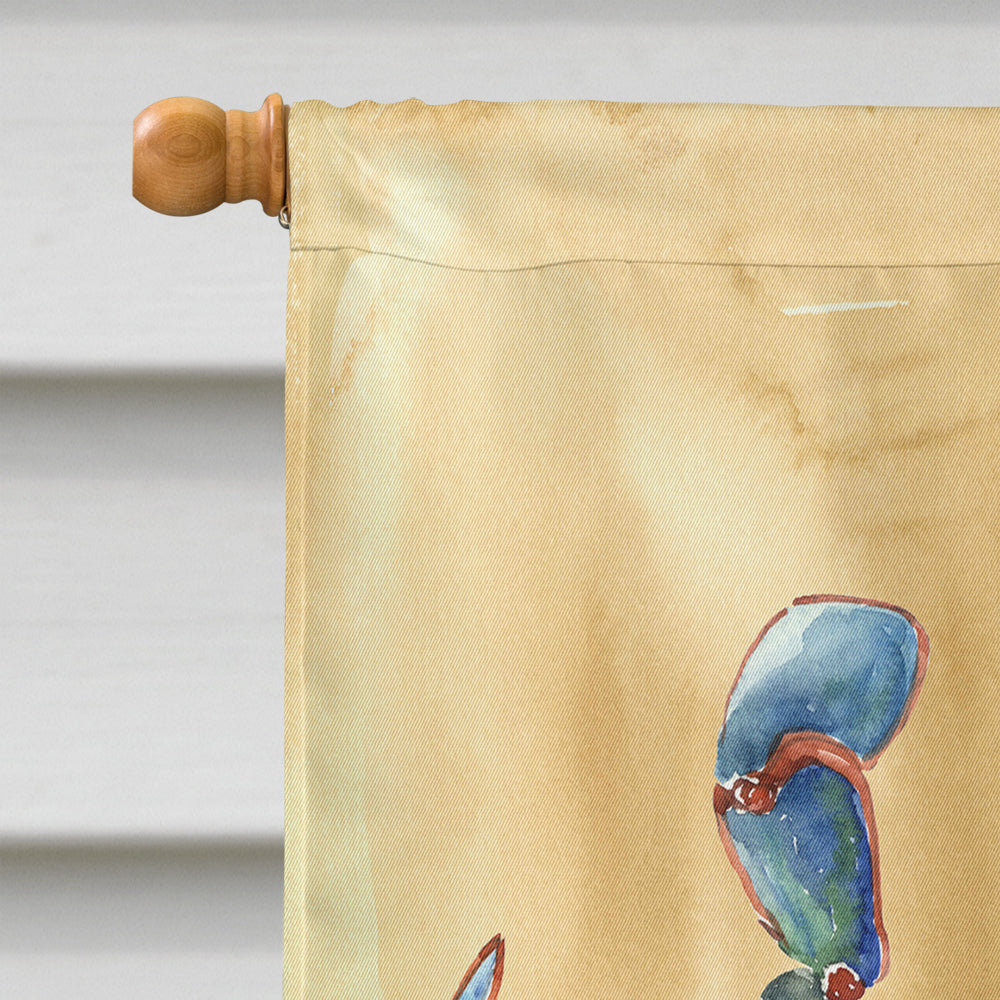 Blue Male Crab  Sandy Beach House Flag 28x40 Porch Sleeve Pole Decorative Outside Yard Banner Artwork Wall Hanging, Polyester