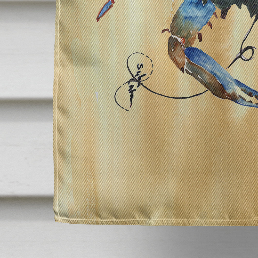 Blue Male Crab  Sandy Beach House Flag 28x40 Porch Sleeve Pole Decorative Outside Yard Banner Artwork Wall Hanging, Polyester