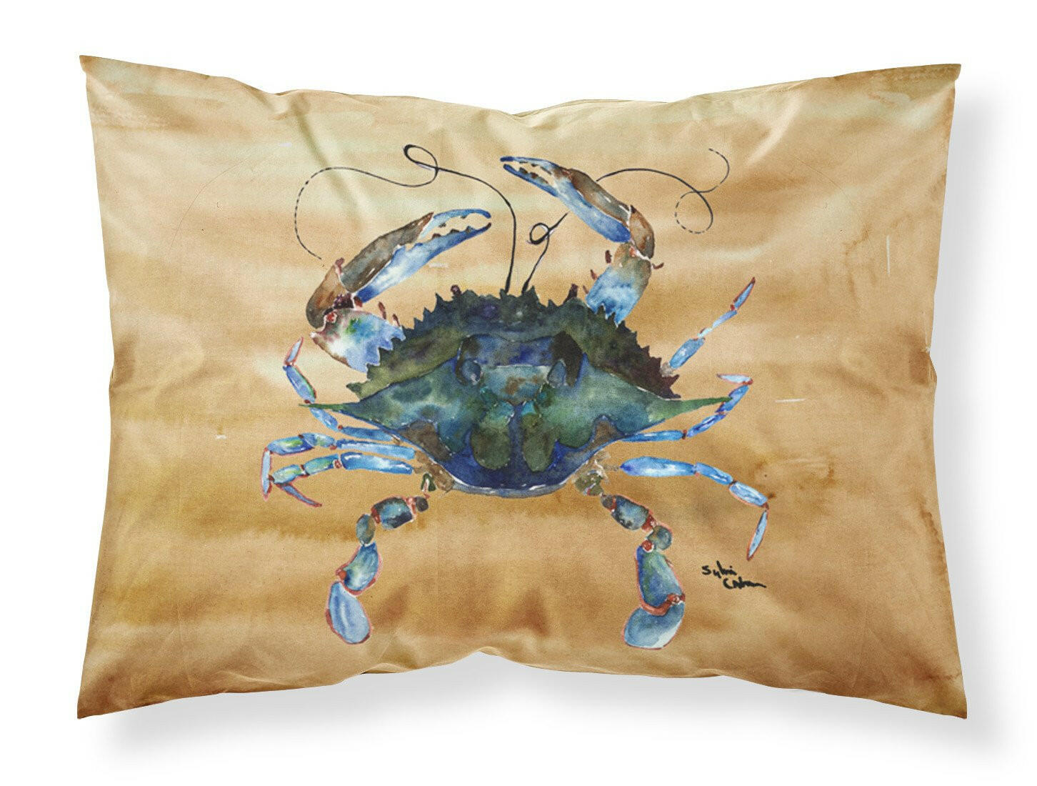 Blue Male Crab  Sandy Beach Standard Pillowcase Lightweight Super Soft Easy Care Decorative Artwork Pillowcase, Standard