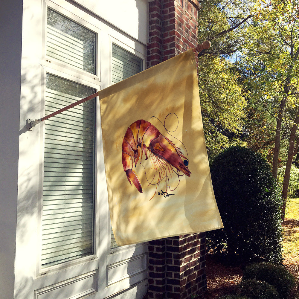 Shrimp  Sandy Beach House Flag 28x40 Porch Sleeve Pole Decorative Outside Yard Banner Artwork Wall Hanging, Polyester