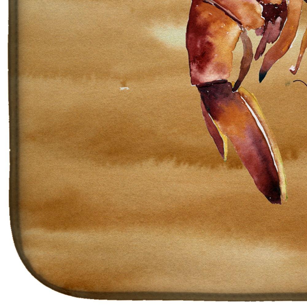 Shrimp  Sandy Beach Dish Drying Mat Absorbent Dish Drying Mat Pad for Kitchen Counter Dish Drainer Mat for Countertop, 14 x 21", Multicolor
