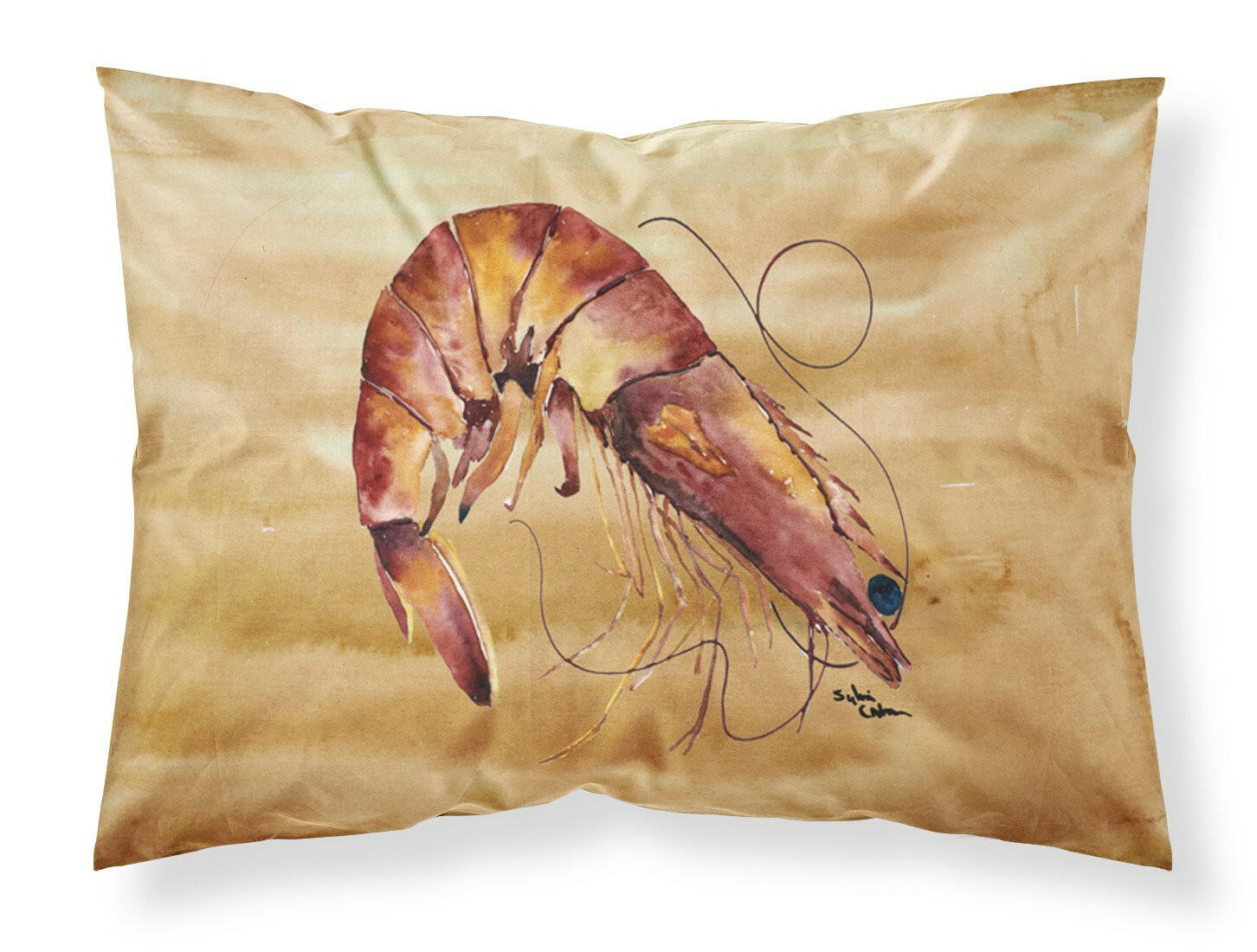 Shrimp  Sandy Beach Standard Pillowcase Lightweight Super Soft Easy Care Decorative Artwork Pillowcase, Standard