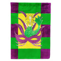 Mardi Gras Blonde Mermad with Mask House Flag 28x40 Porch Sleeve Pole Decorative Outside Yard Banner Artwork Wall Hanging, Polyester