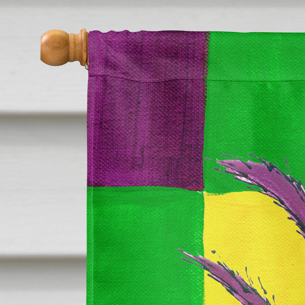 Mardi Gras Blonde Mermad with Mask House Flag 28x40 Porch Sleeve Pole Decorative Outside Yard Banner Artwork Wall Hanging, Polyester
