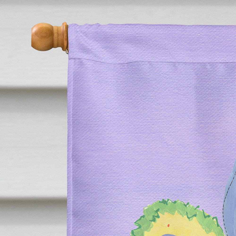 Easter Bunny Fleur de lis House Flag 28x40 Porch Sleeve Pole Decorative Outside Yard Banner Artwork Wall Hanging, Polyester