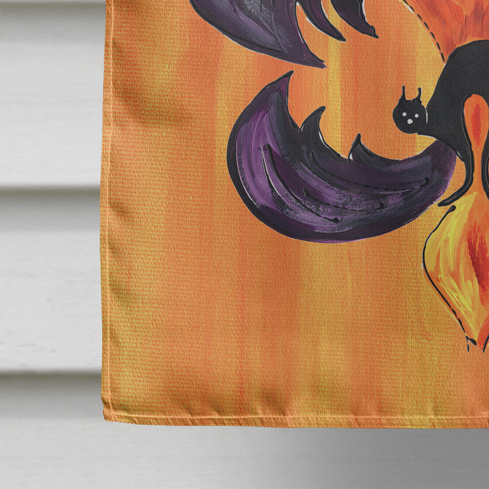 Halloween Pumpkin and Bat Fleur de lis House Flag 28x40 Porch Sleeve Pole Decorative Outside Yard Banner Artwork Wall Hanging, Polyester