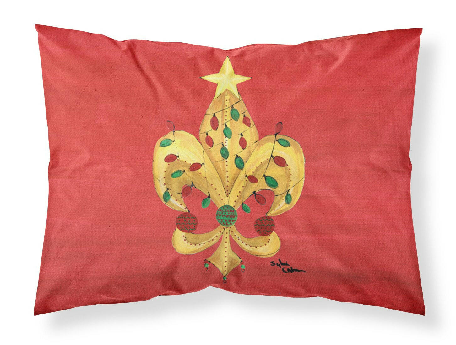 Christmas Tree Fleur de lis with lights Standard Pillowcase Lightweight Super Soft Easy Care Decorative Artwork Pillowcase, Standard