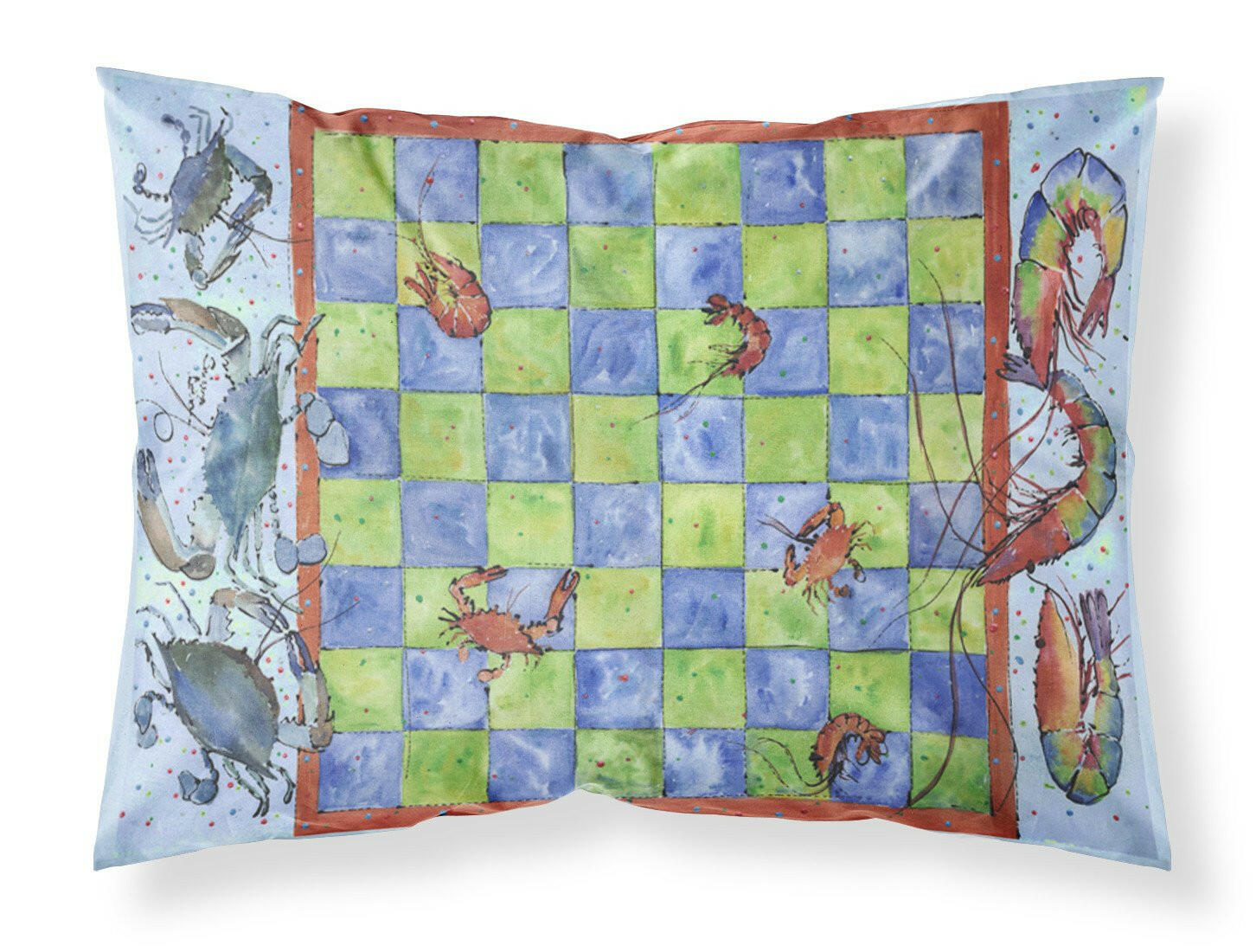 Crab and Shrimp Checkerboard Standard Pillowcase Lightweight Super Soft Easy Care Decorative Artwork Pillowcase, Standard