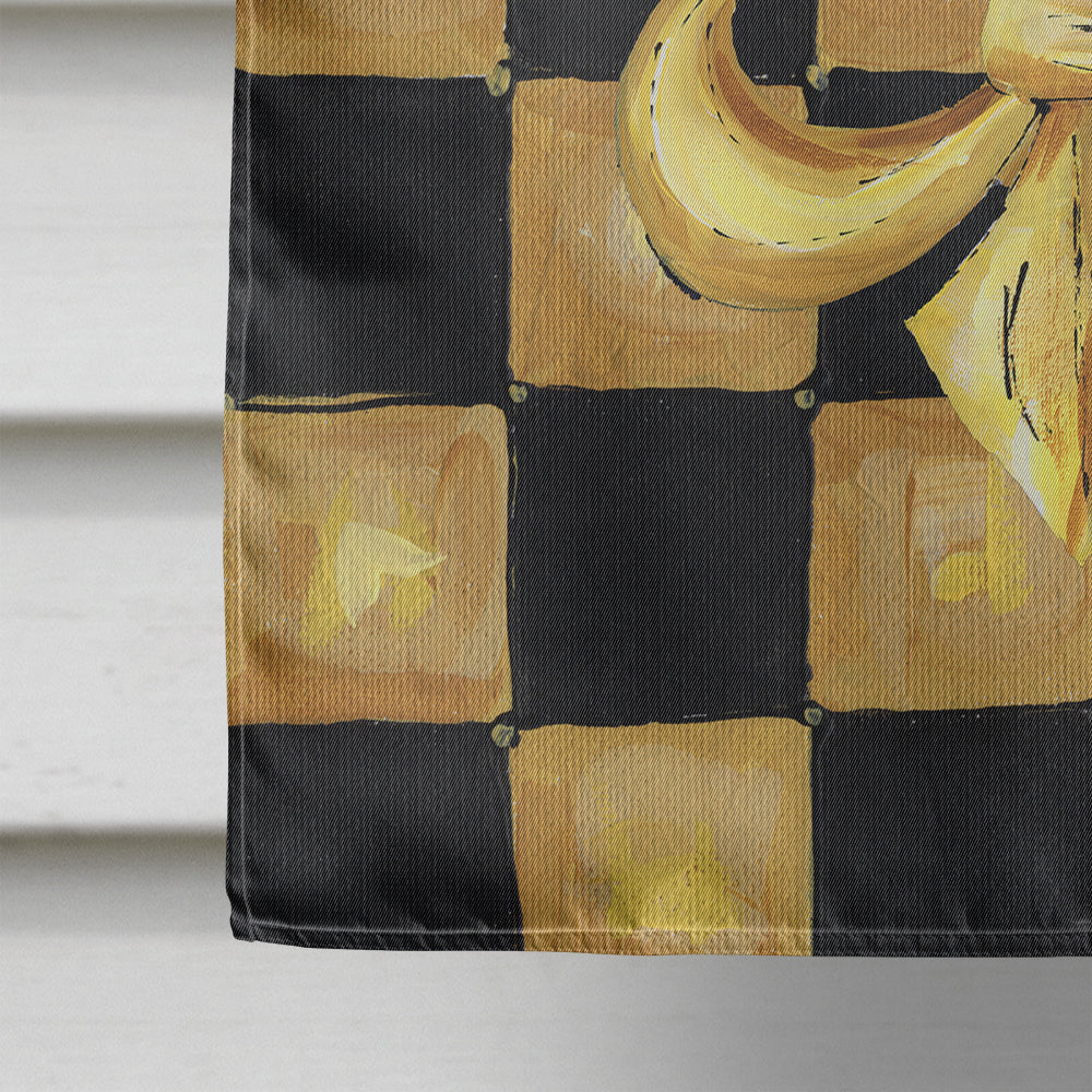 Black Gold Checkered Flag Fleur de lis House Flag 28x40 Porch Sleeve Pole Decorative Outside Yard Banner Artwork Wall Hanging, Polyester