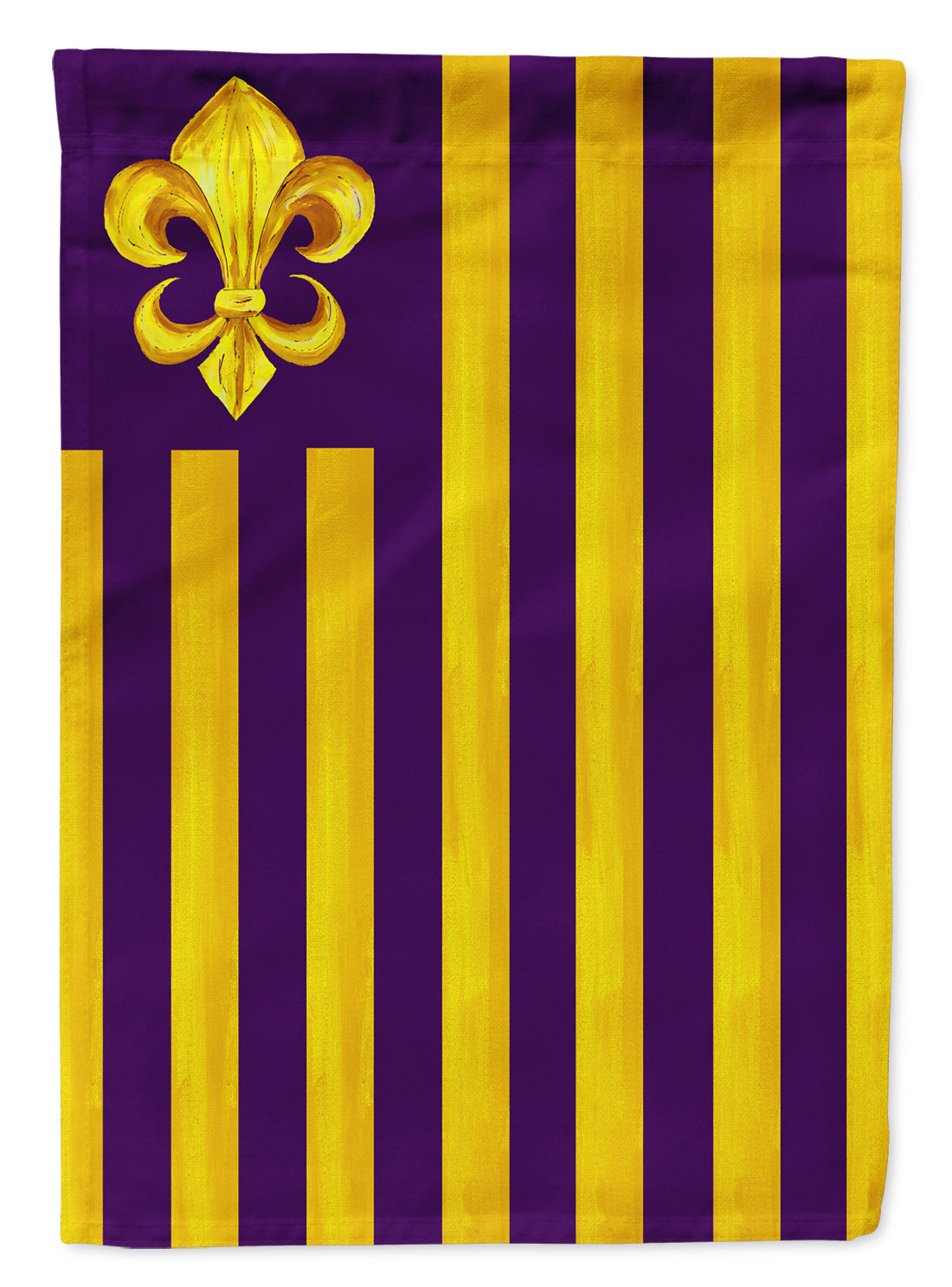 Purple and Gold Fleur de lis House Flag 28x40 Porch Sleeve Pole Decorative Outside Yard Banner Artwork Wall Hanging, Polyester