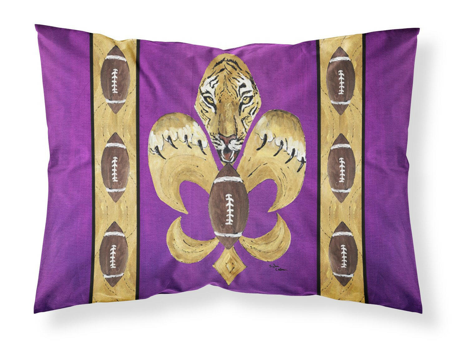Tiger Football Fleur de lis Standard Pillowcase Lightweight Super Soft Easy Care Decorative Artwork Pillowcase, Standard