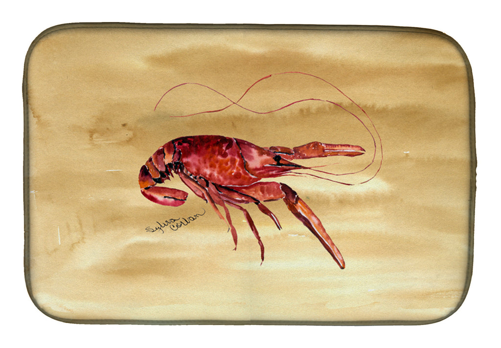 Sandy Beach Crawfish Dish Drying Mat Absorbent Dish Drying Mat Pad for Kitchen Counter Dish Drainer Mat for Countertop, 14 x 21", Multicolor