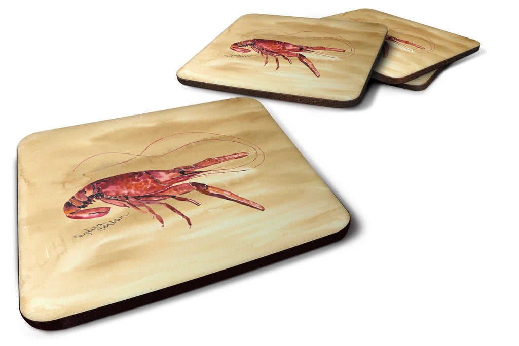 Sandy Beach Crawfish Foam Coasters Set of 4 Cup Coasters for Indoor Outdoor, Tabletop Protection, Anti Slip, Mouse pad Material