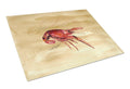 Sandy Beach Crawfish Cutting Board Tempered Glass Kitchen Cutting Surface, Heat Resistant Chopping, Non-Slip Feet, Food Prep & Serving