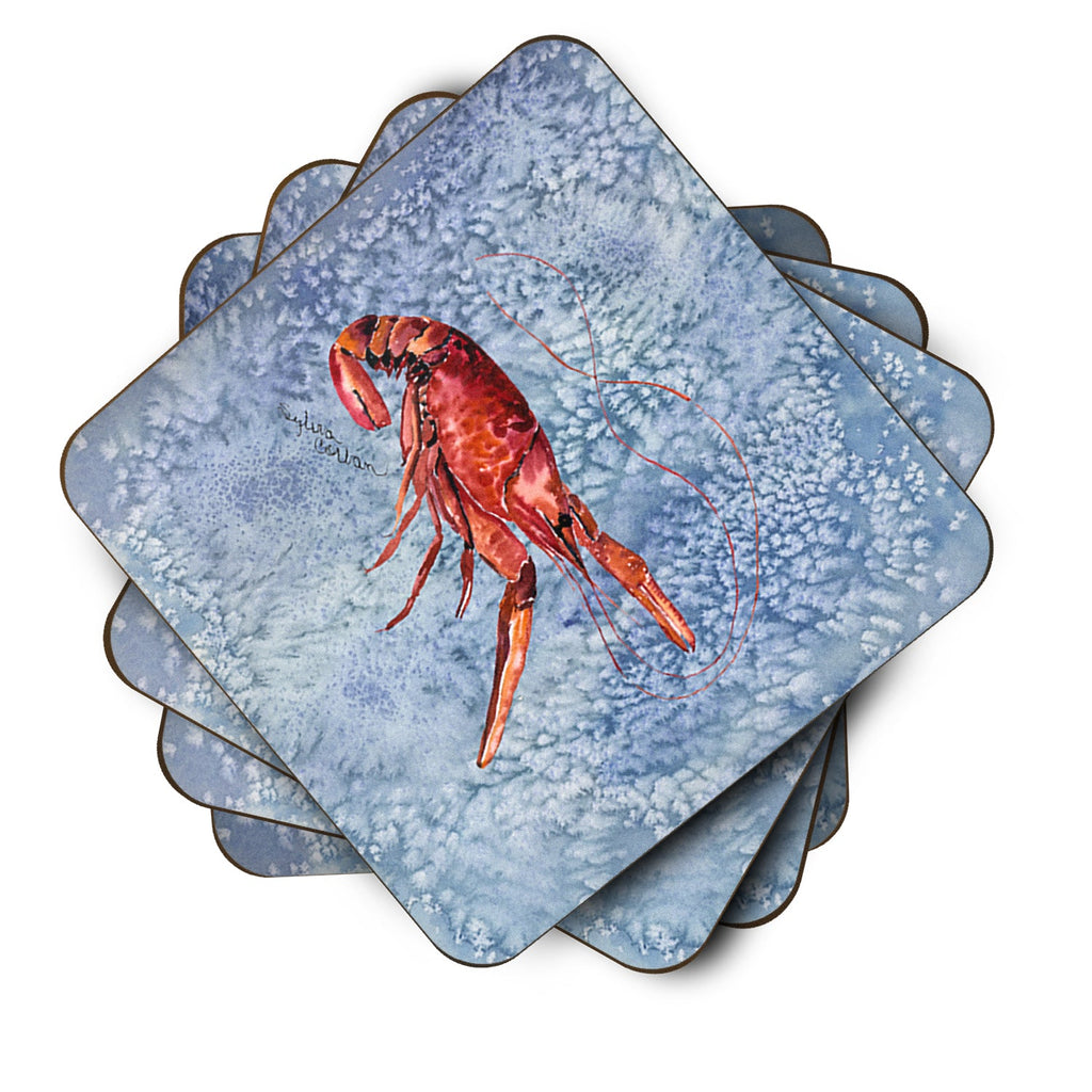 Crawfish Foam Coasters Set of 4 Cup Coasters for Indoor Outdoor, Tabletop Protection, Anti Slip, Mouse pad Material