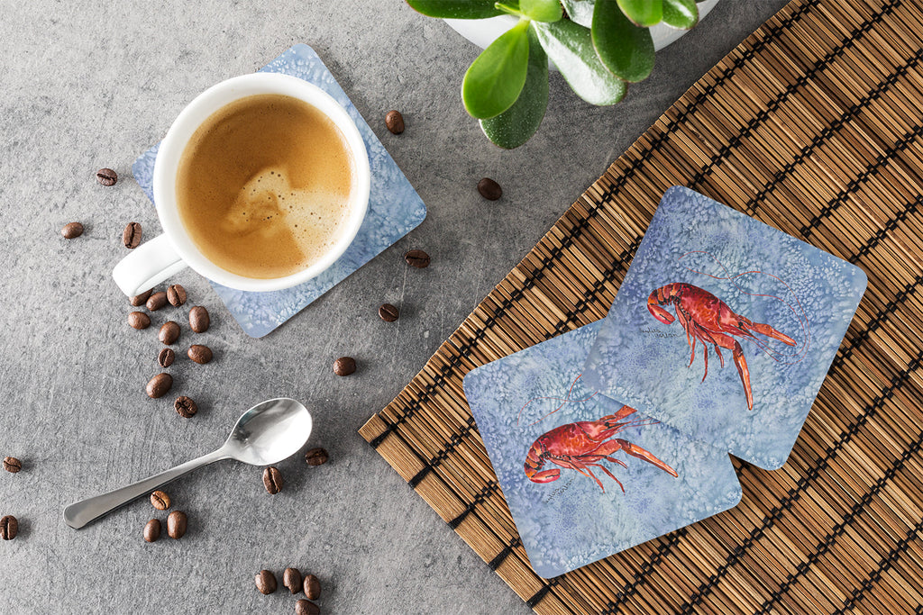 Crawfish Foam Coasters Set of 4 Cup Coasters for Indoor Outdoor, Tabletop Protection, Anti Slip, Mouse pad Material