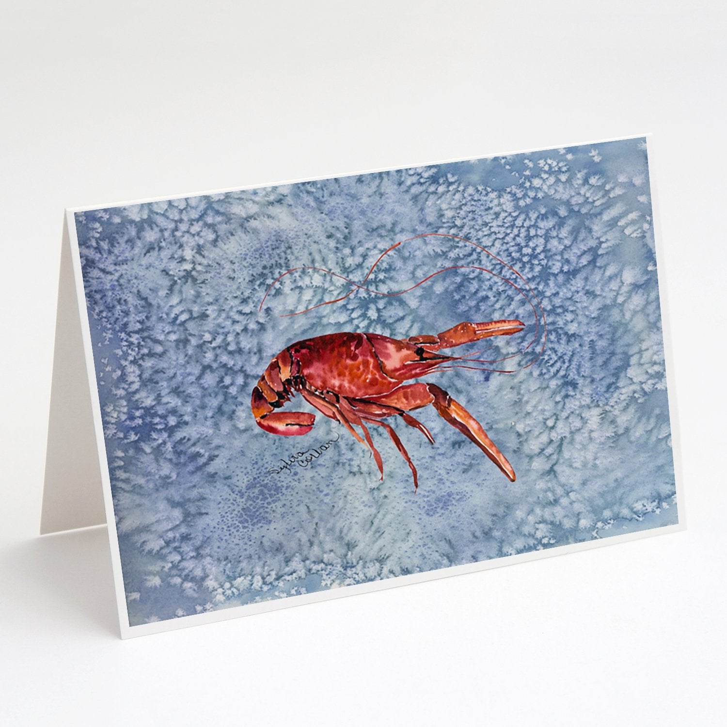 Crawfish Greeting Cards Pack of 8 Blank Cards with Envelopes Whimsical A7 Size 5x7
