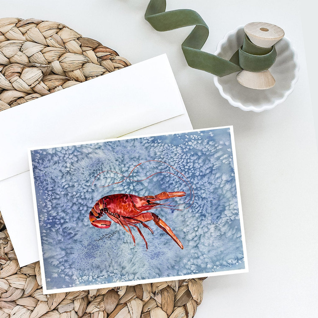 Crawfish Greeting Cards Pack of 8 Blank Cards with Envelopes Whimsical A7 Size 5x7