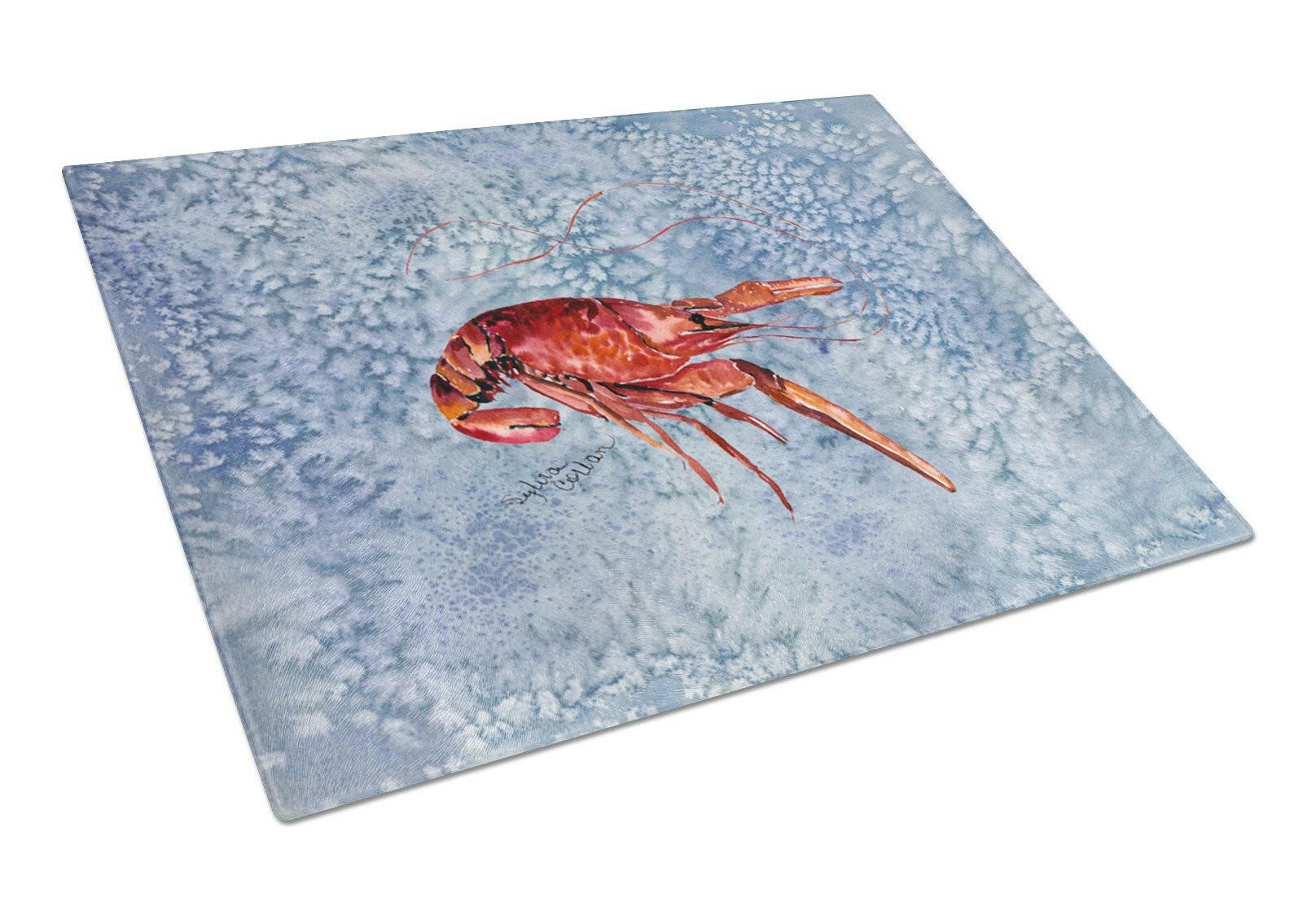 Crawfish Cutting Board Tempered Glass Kitchen Cutting Surface, Heat Resistant Chopping, Non-Slip Feet, Food Prep & Serving