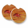 Crawfish Hot and Spicy Set of 2 Cup Holder Car Coasters Absorbent Round Sandstone Coasters Gifts for Men or Women, 2.5, Multicolor