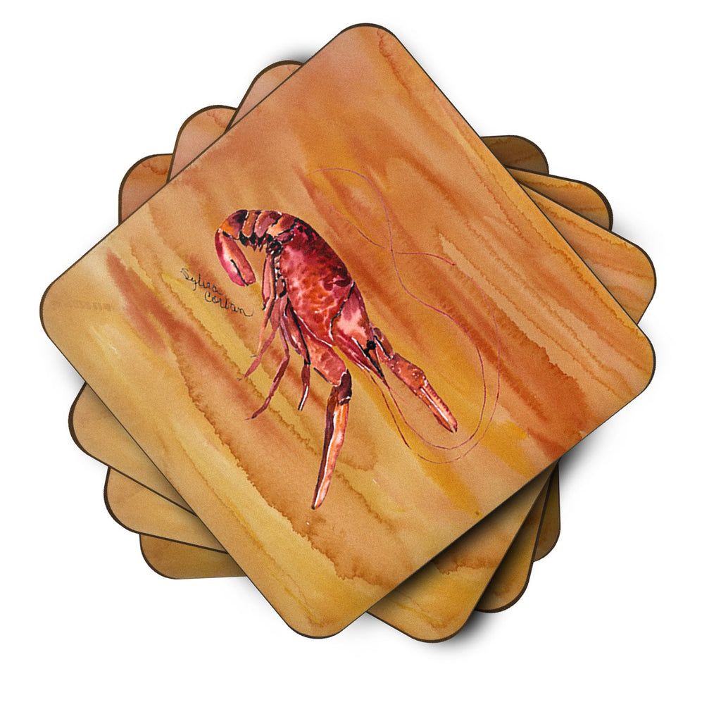 Crawfish Hot and Spicy Foam Coasters Set of 4 Cup Coasters for Indoor Outdoor, Tabletop Protection, Anti Slip, Mouse pad Material