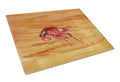 Crawfish Hot and Spicy Cutting Board Tempered Glass Kitchen Cutting Surface, Heat Resistant Chopping, Non-Slip Feet, Food Prep & Serving
