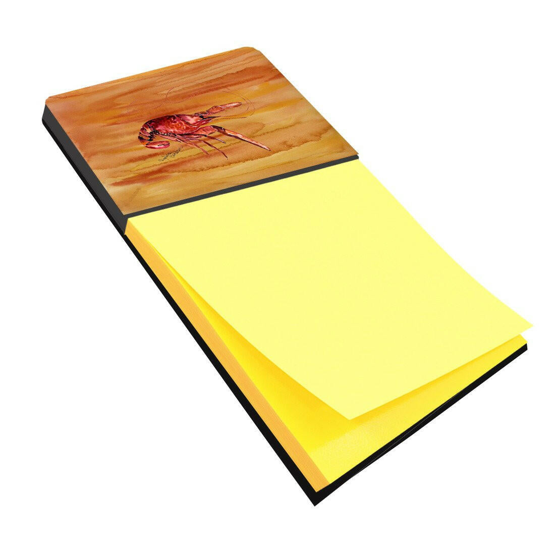 Crawfish Hot and Spicy Watercolor Sticky Note Holder Refillable Dispenser Desk Accessory 3x3 Pad Gift