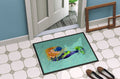 Blonde Mermaid on Teal Doormat Indoor Outdoor 24H X 36W Front Door Mat Rugs for Entryway, Non Slip Washable Low Pile,