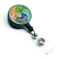 Blonde Mermaid on Teal Retractable Badge Reel for Nurses ID Badge Holder with Clip Retractable Employee Badge Holder, Belt Clip