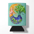 Blonde Mermaid on Teal Can or Bottle Hugger Cooler Sleeve for Standard 12 oz Cans, Insulated Foam Beer & Soda Can Hugger Reusable