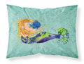 Blonde Mermaid on Teal Standard Pillowcase Lightweight Super Soft Easy Care Decorative Artwork Pillowcase, Standard