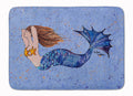 Brown Headed Mermaid on Blue Memory Foam Kitchen Mat Machine Washable Anti-Fatigue Cushion Comfort Bath or Kitchen Rug