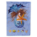 Brown Headed Mermaid on Blue House Flag 28x40 Porch Sleeve Pole Decorative Outside Yard Banner Artwork Wall Hanging, Polyester