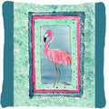 Bird - Flamingo Decorative Throw Pillow 14x14 Indoor Outdoor Accent Cushion, Fabric Cover with Insert for Sofa, Bed, Porch & Living Room