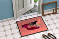 Black haired Mermaid on Red Doormat Indoor Outdoor 24H X 36W Front Door Mat Rugs for Entryway, Non Slip Washable Low Pile,