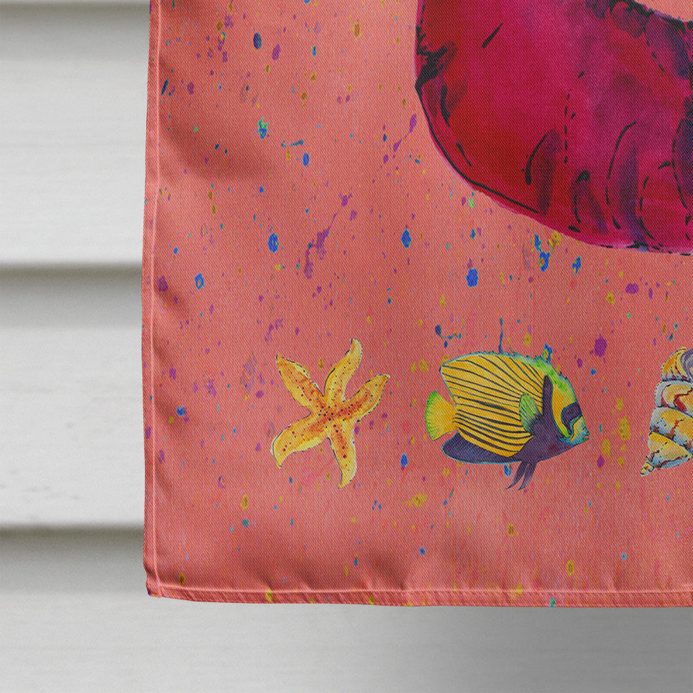Black haired Mermaid on Red House Flag 28x40 Porch Sleeve Pole Decorative Outside Yard Banner Artwork Wall Hanging, Polyester