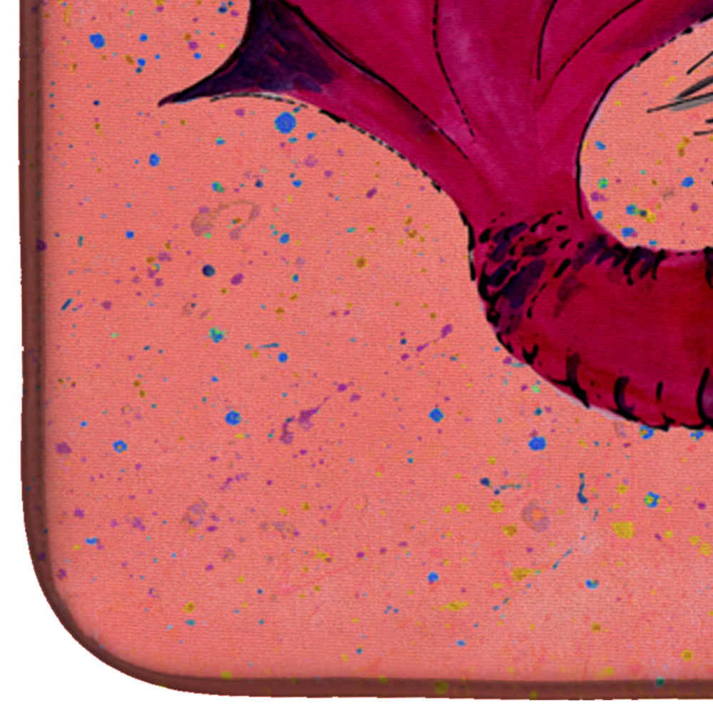 Black haired Mermaid on Red Dish Drying Mat Absorbent Dish Drying Mat Pad for Kitchen Counter Dish Drainer Mat for Countertop, 14 x 21", Multicolor