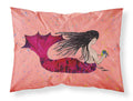 Black haired Mermaid on Red Standard Pillowcase Lightweight Super Soft Easy Care Decorative Artwork Pillowcase, Standard
