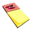 Black haired Mermaid on Red Watercolor Sticky Note Holder Refillable Dispenser Desk Accessory 3x3 Pad Gift