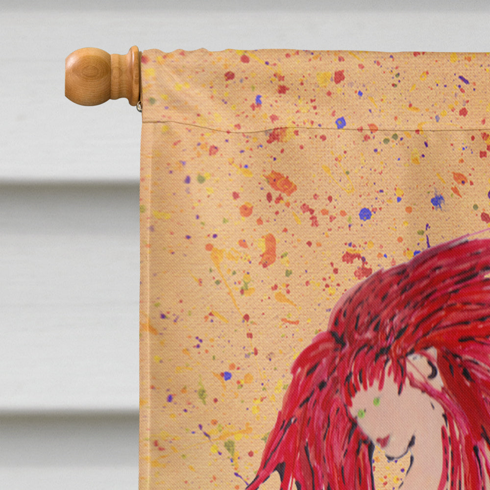 Red Headed Ginger Mermaid on Coral House Flag 28x40 Porch Sleeve Pole Decorative Outside Yard Banner Artwork Wall Hanging, Polyester