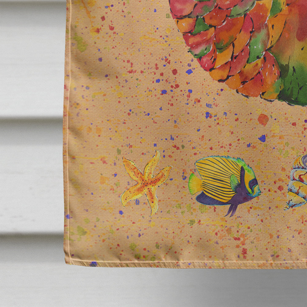 Red Headed Ginger Mermaid on Coral House Flag 28x40 Porch Sleeve Pole Decorative Outside Yard Banner Artwork Wall Hanging, Polyester