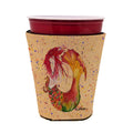 Red Headed Ginger Mermaid on Coral Red Cup Hugger Sleeve for 16–22 oz Party Cups, Insulated Foam Drink Holder for Iced Coffee, Tailgate & BBQ Reusable