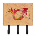 Red Headed Ginger Mermaid on Coral Leash or Key Holder Wall Hooks, Coat Rack Wall Mount, for Hanging Keys, Towels, Aprons, Leashes