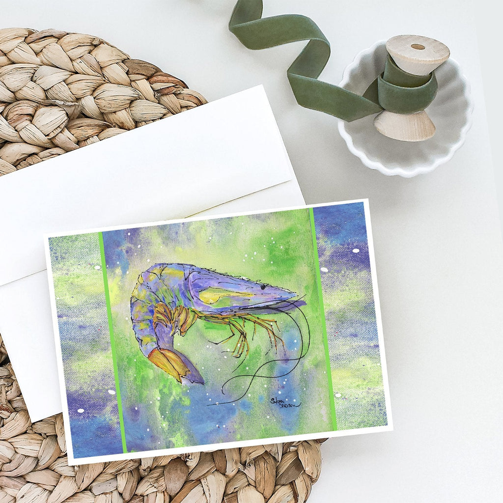Shrimp Greeting Cards Pack of 8 Blank Cards with Envelopes Whimsical A7 Size 5x7