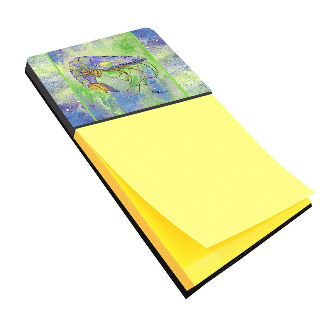 Shrimp Watercolor Sticky Note Holder Refillable Dispenser Desk Accessory 3x3 Pad Gift
