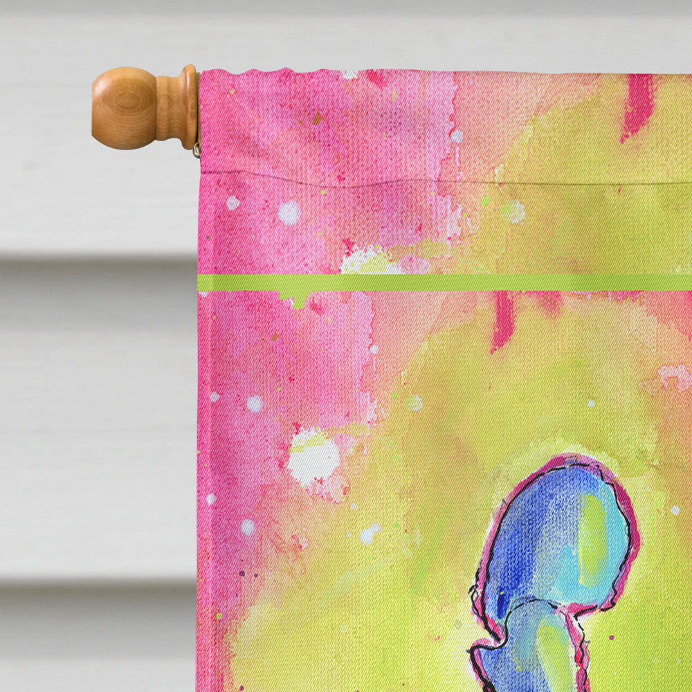 Blue Crab Bright Pink and Green House Flag 28x40 Porch Sleeve Pole Decorative Outside Yard Banner Artwork Wall Hanging, Polyester