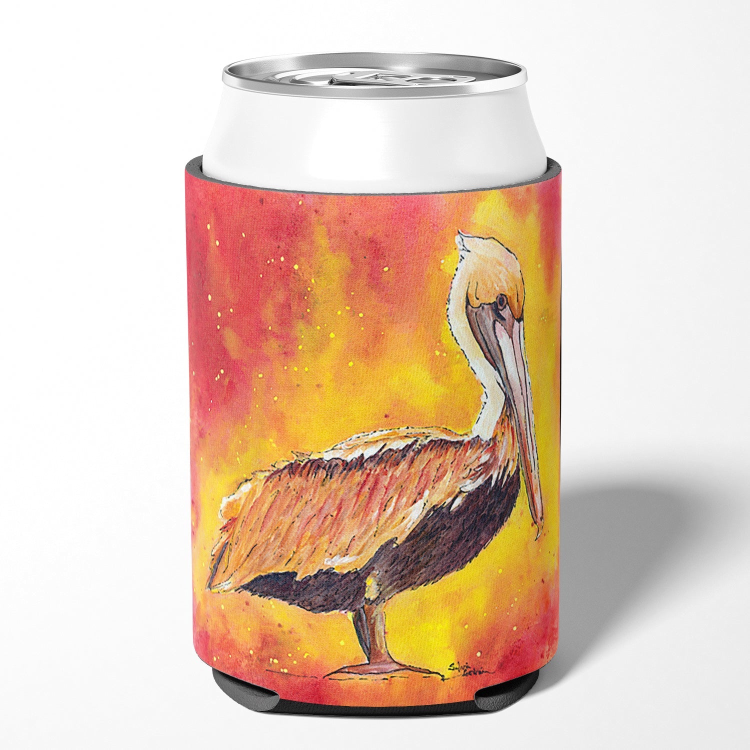 Brown Pelican Hot and Spicy Can or Bottle Hugger Cooler Sleeve for Standard 12 oz Cans, Insulated Foam Beer & Soda Can Hugger Reusable