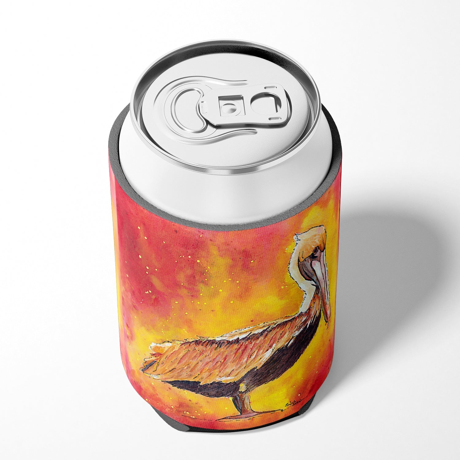 Brown Pelican Hot and Spicy Can or Bottle Hugger Cooler Sleeve for Standard 12 oz Cans, Insulated Foam Beer & Soda Can Hugger Reusable